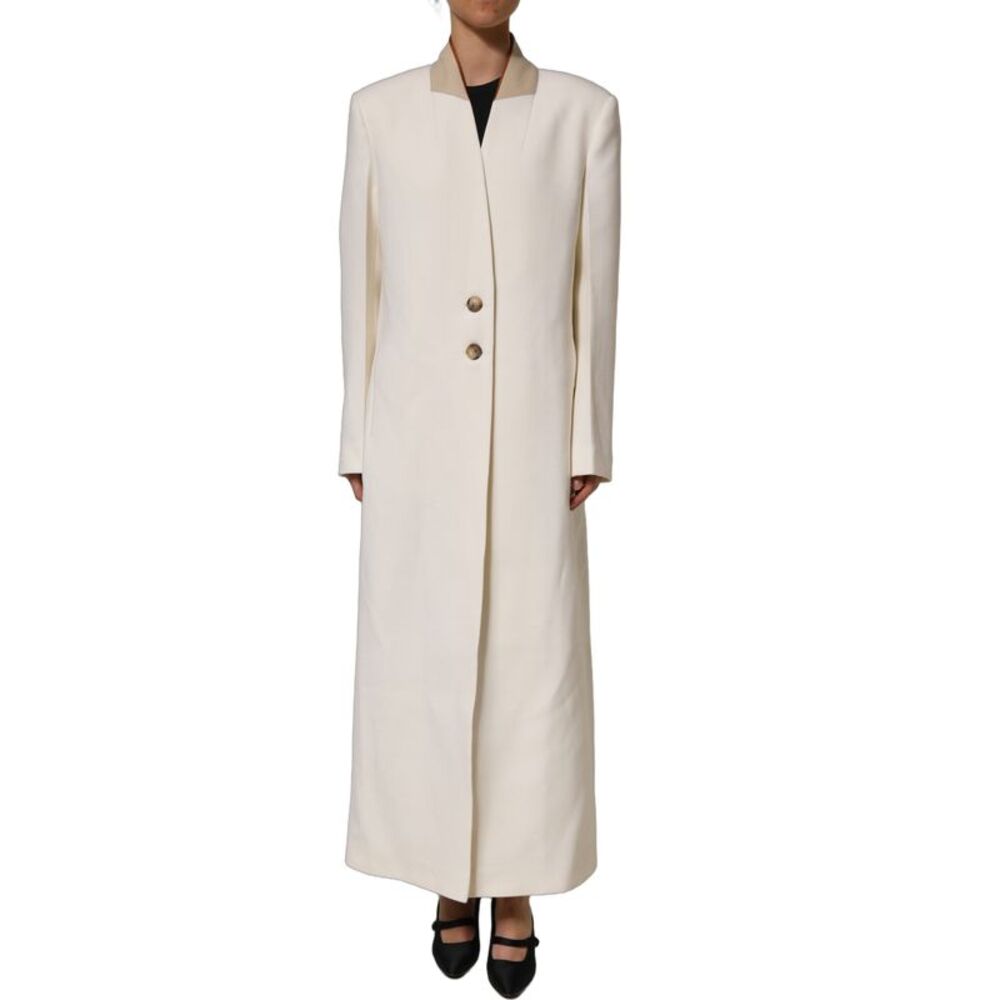Di Stavnitser Antwerp White Wool Long Trench Coat Women's Jacket
